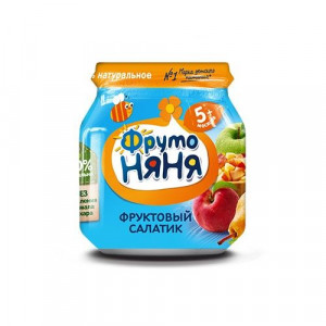 ФРУТОНЯНЯ ПЮРЕ 100Г. ФРУКТОВЫЙ САЛАТИК (ЯБЛОКО+ГРУША+ПЕРСИК) 5+МЕС. ФРУТОНЯНЯ ПЮРЕ 100Г. ФРУКТОВЫЙ САЛАТИК (ЯБЛОКО+ГРУША+ПЕРСИК) 5+МЕС.