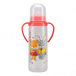 КУРНОСИКИ БУТЫЛКА 250МЛ. С РУЧКАМИ СИЛИК. СОСКА 6+ /АРТ.11005/ КУРНОСИКИ БУТЫЛКА 250МЛ. С РУЧКАМИ СИЛИК. СОСКА 6+ /АРТ.11005/