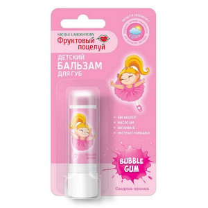 ФРУКТ.ПОЦЕЛУЙ БАЛЬЗАМ Д/ГУБ ДЕТС. СЛАДКАЯ ЖВАЧКА 3,7Г.