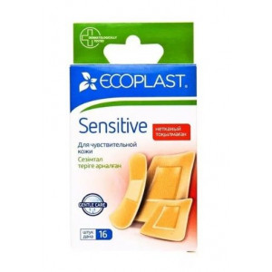 ЭКОПЛАСТ ПЛАСТЫРЬ СЕНСИТИВ МЕД. НЕТКАН. №16 [ECOPLAST]