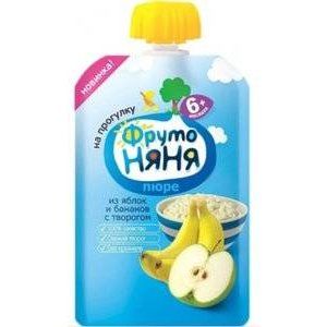 ФРУТОНЯНЯ ПЮРЕ 90Г. ЯБЛОКО+БАНАН+ТВОРОГ 6+МЕС. ФРУТОНЯНЯ ПЮРЕ 90Г. ЯБЛОКО+БАНАН+ТВОРОГ 6+МЕС.